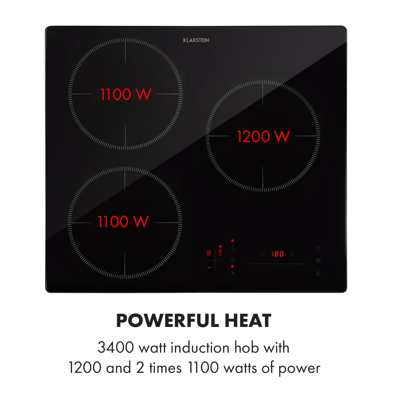 Klarstein TrinityCook, indukčná varná doska, 3400 W, dotykové ovládanie, sklo