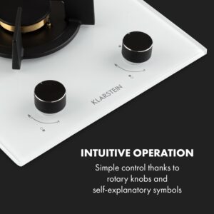 Klarstein Goldflame Domino, plynová varná doska, 2 mosadzné horáky, sklokeramika