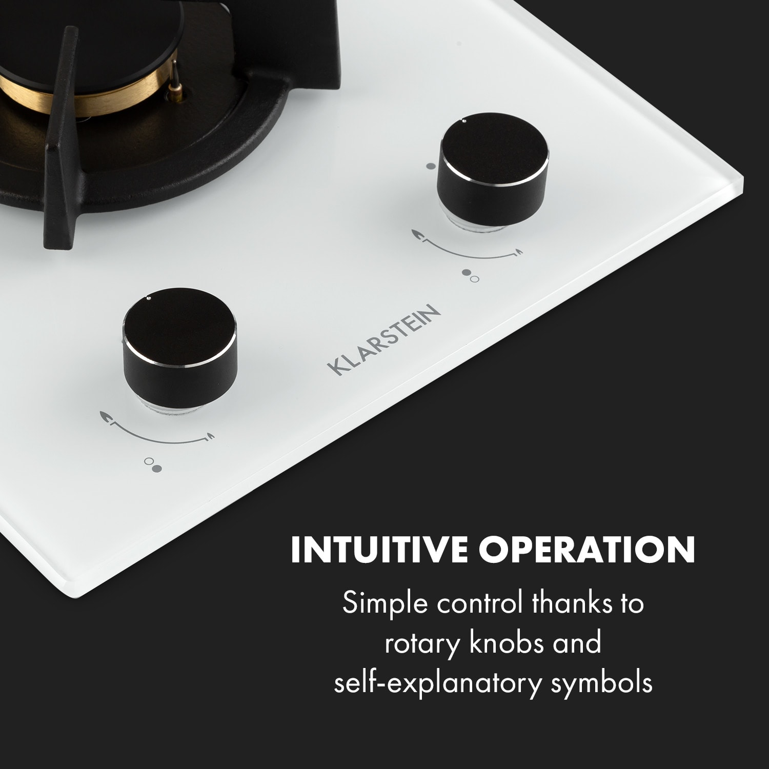 Klarstein Goldflame Domino, plynová varná doska, 2 mosadzné horáky, sklokeramika