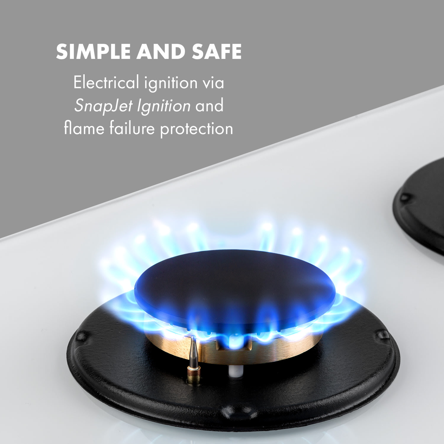 Klarstein Goldflame Domino, plynová varná doska, 2 mosadzné horáky, sklokeramika – Obrázok 2