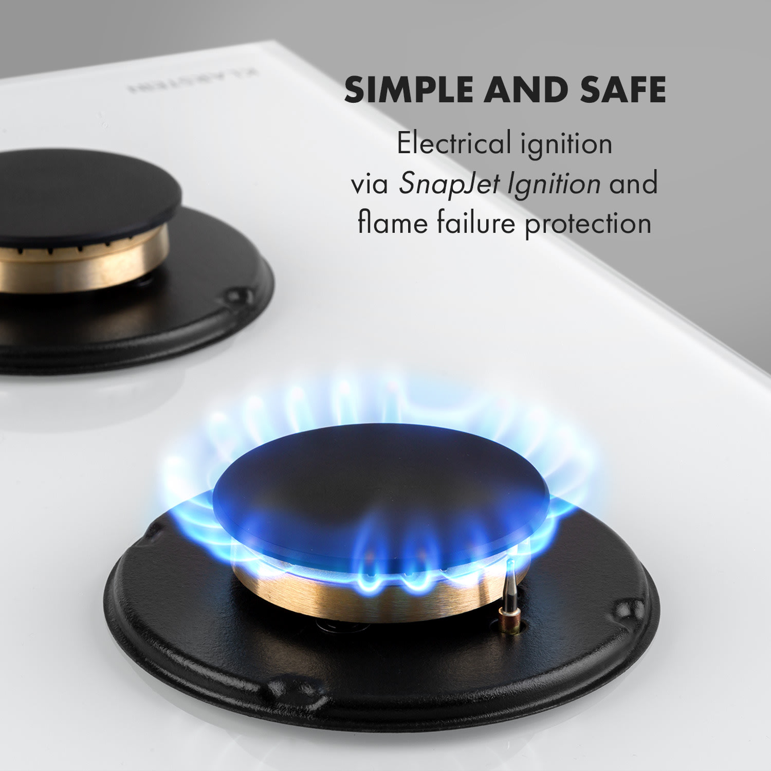 Klarstein Goldflame 4, plynová varná doska, 4 mosadzné horáky, sklokeramika – Obrázok 2