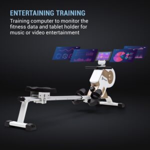 Capital Sports Stream M1, magnetický veslovací trenažér, 105 cm, LC displej, 8 úrovní, hliník