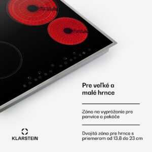 Klarstein Virtuosa 4, sklokeramická varná doska, 6500 W, 4 platničky, rám z nehrdzavejúcej ocele