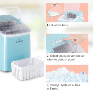 Klarstein Arctic Porter, výrobník ľadu, kužeľovité kúsky ľadu, 12 kg/24 h, nehrdzavejúca oceľ