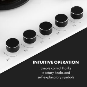 Klarstein Goldflame 5, plynová varná doska, 5 mosadzné horáky, sklokeramika