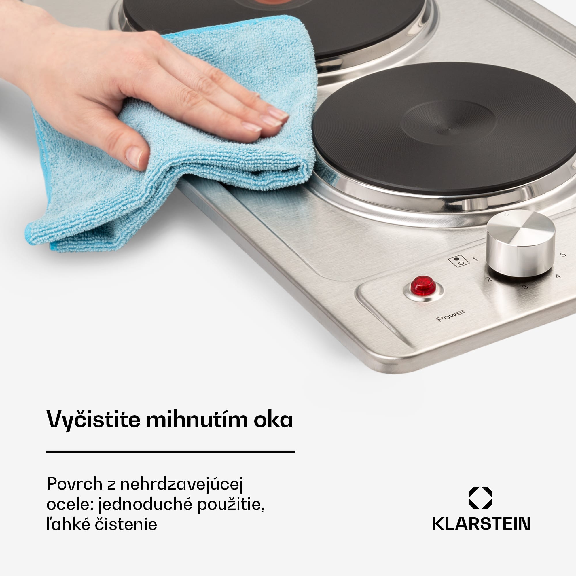 Klarstein Appetito Domino, elektrická varná doska, 3000 W, 2 platne, 6 stupňov výkonu, nehrdzavejúca oceľ – Obrázok 2