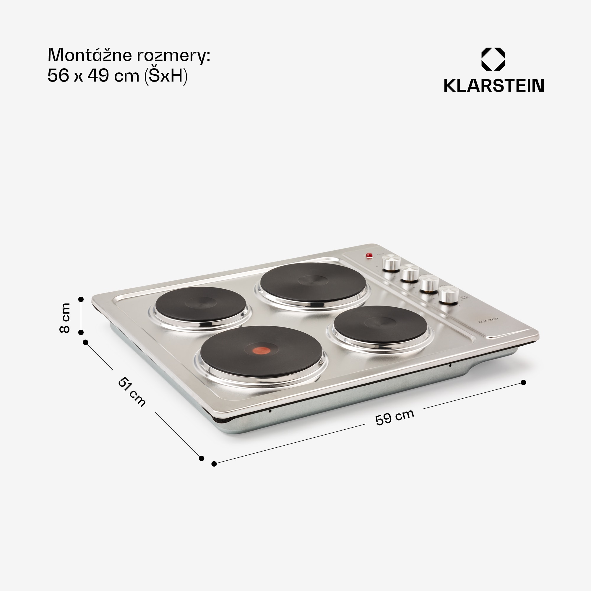 Klarstein Appetito 4, elektrická varná doska, 5500 W, 4 platne, 6 stupňov výkonu, nehrdzavejúca oceľ – Obrázok 3