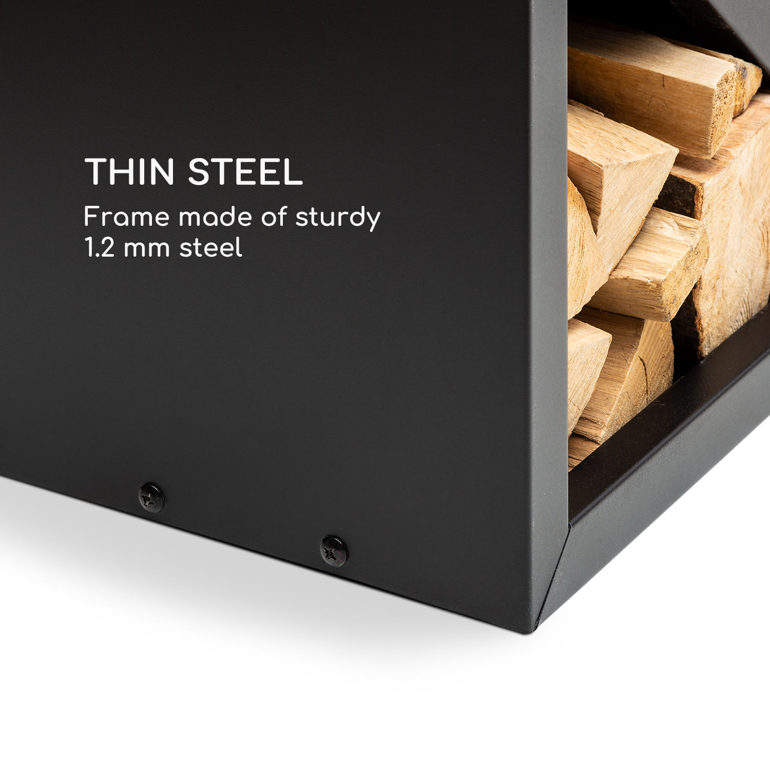 Blumfeldt Kindlewood S Black, stojan na drevo, lavička, 57 × 56 × 36 cm, bambus, zinok – Obrázok 2