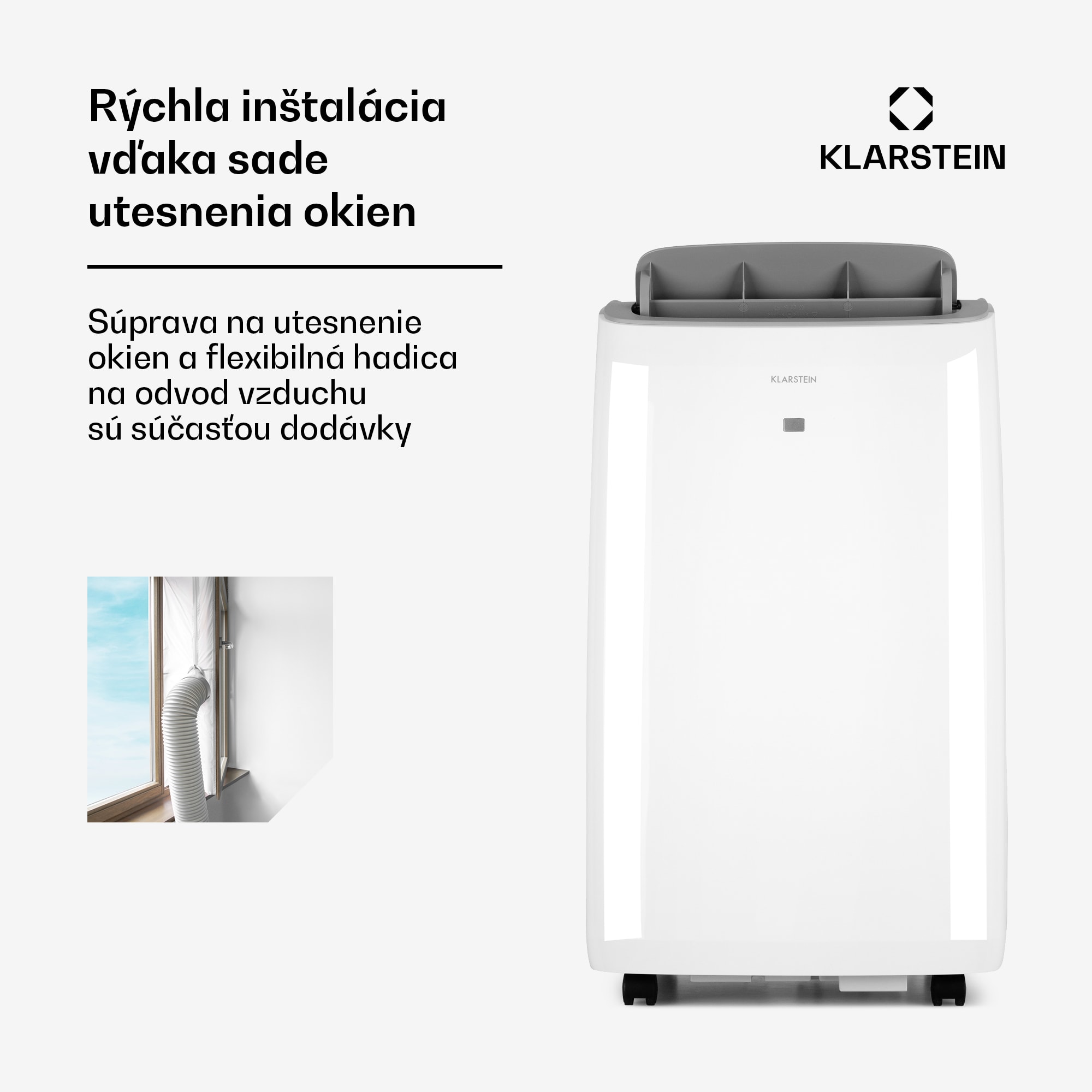 Klarstein Grandbreeze Pro 14K, mobilná klimatizácia 3 v 1, 460 m³/h, 14 000 BTU/1,65 kW – Obrázok 2