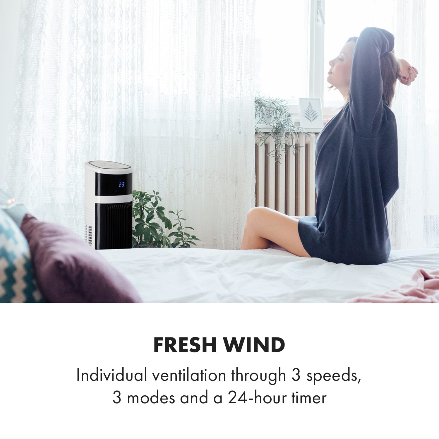 Klarstein Icetower Smart, stĺpový ventilátor, 45 wattov, ovládanie cez aplikáciu – Obrázok 2