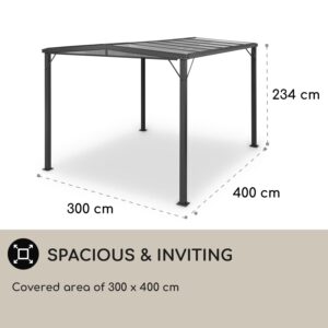 Blumfeldt Pantheon Solid Sky Flat, pergola, prístrešok, 3 x 4 m, polykarbonát