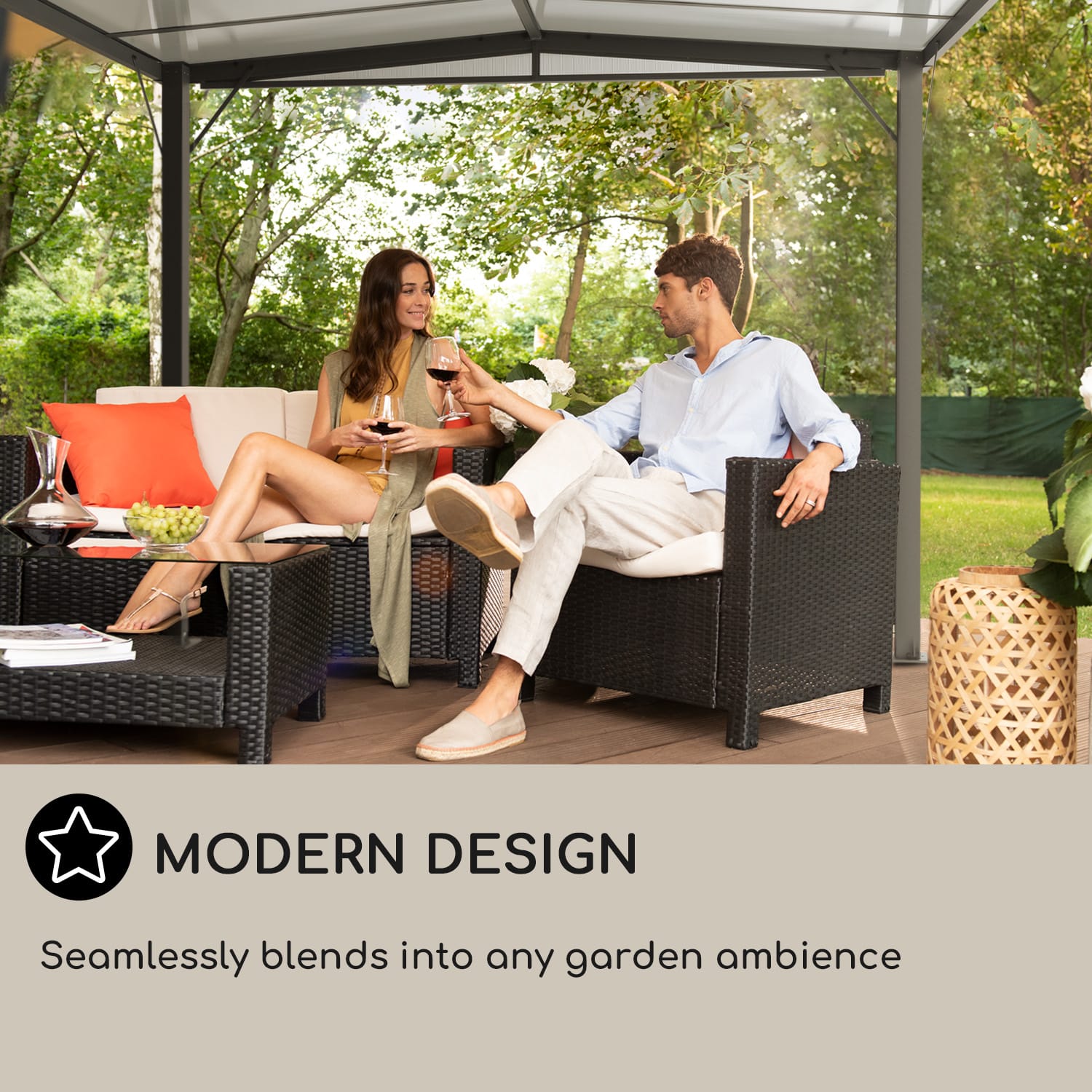 Blumfeldt Pantheon Solid Sky Flat, pergola, prístrešok, 3 x 4 m, polykarbonát – Obrázok 3