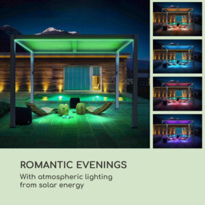 Blumfeldt Pantheon Climax Ambient, altánok, 3 x 3 m, 4 rohové stĺpiky, bioklimatická strecha