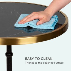 Blumfeldt Patras Lux, bistro stôl s trojnohým podstavcom, mramorový stôl, Ø: 57,5 cm, výška: 72 cm