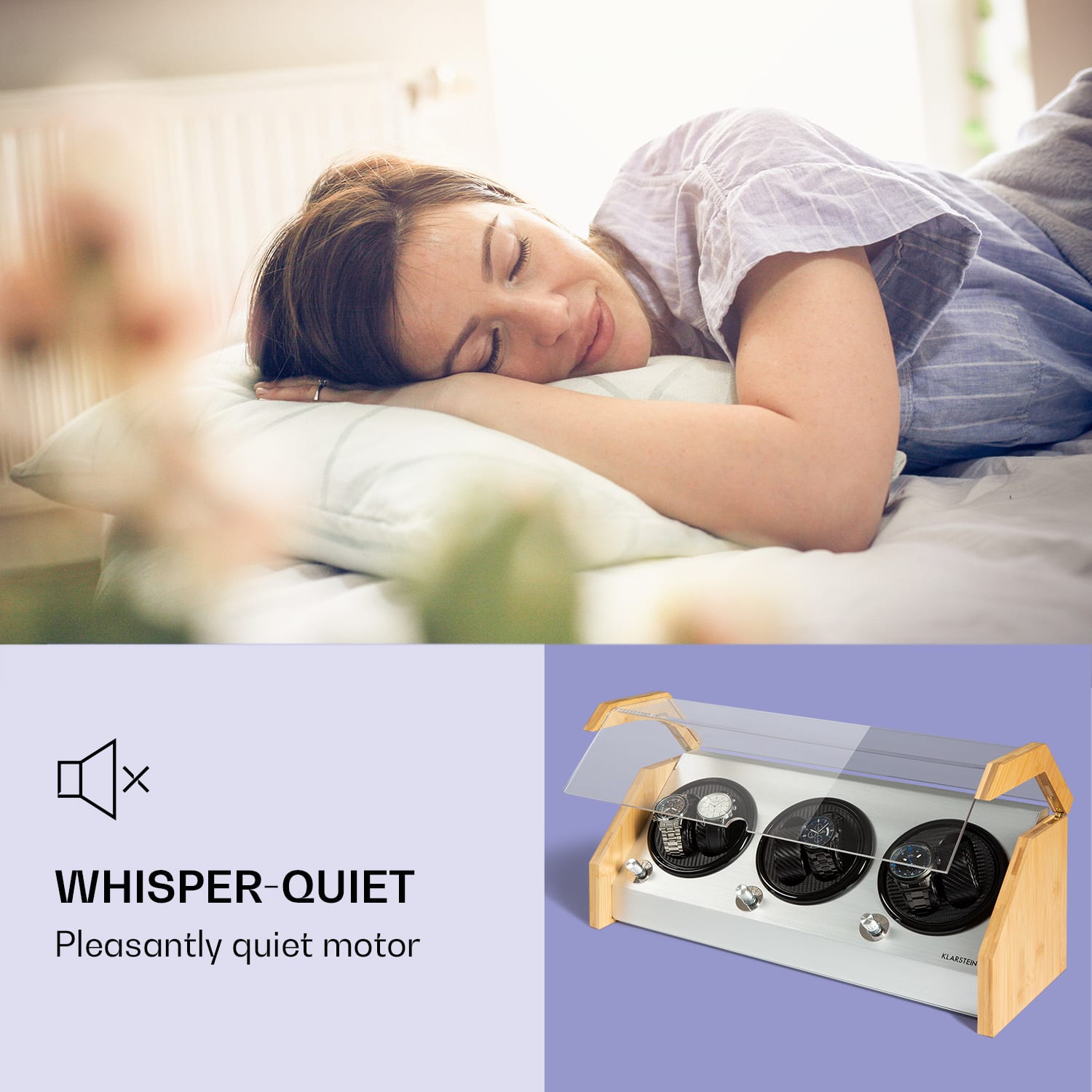 Klarstein Garonne 6, naťahovač hodiniek, 3 otočné taniere, pre 6 hodiniek, 3 rýchlosti, 4 režimy, bambus