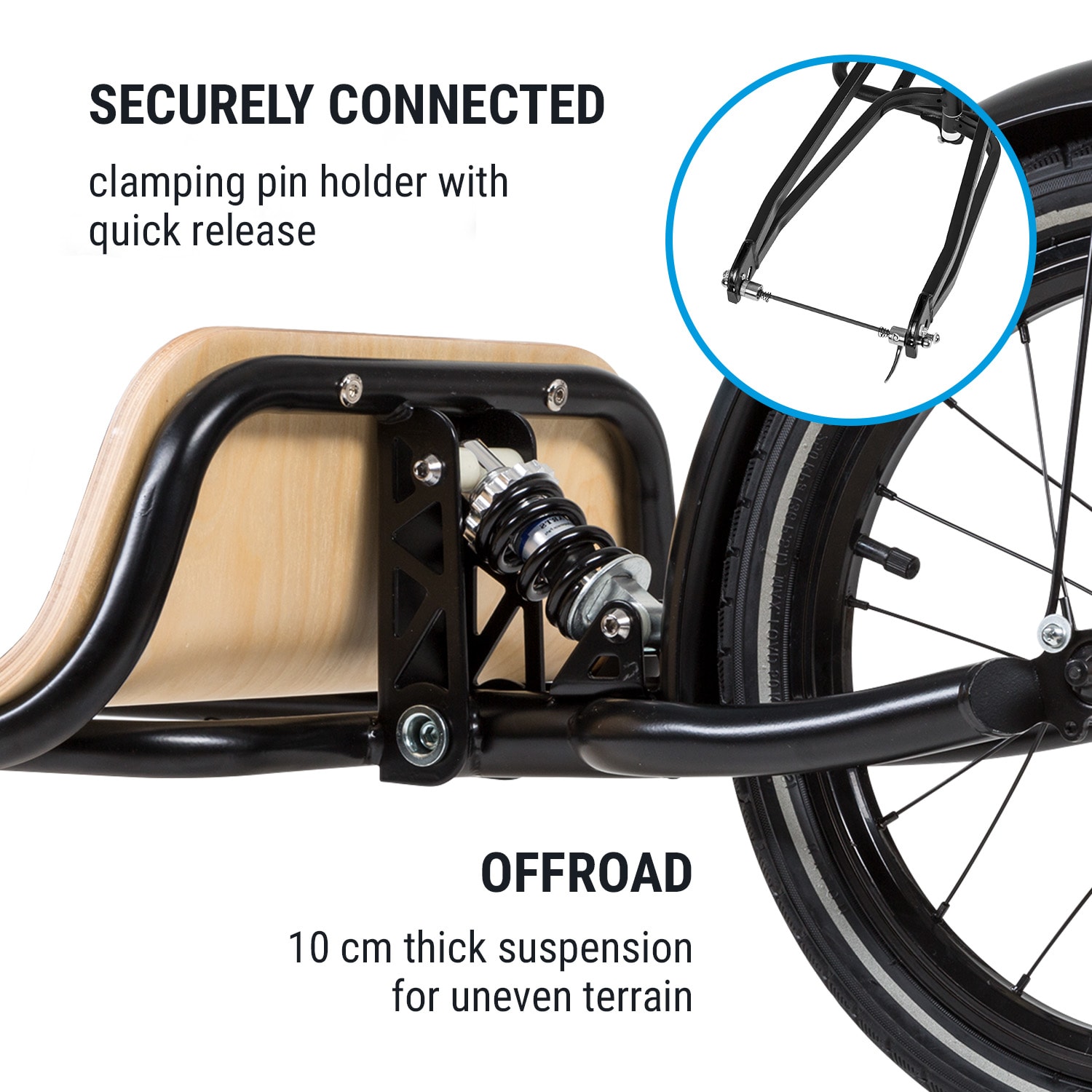 KLARFIT Companion Chaser, Príves na bicykel, 30 kg, 16", Multiplex, Breza