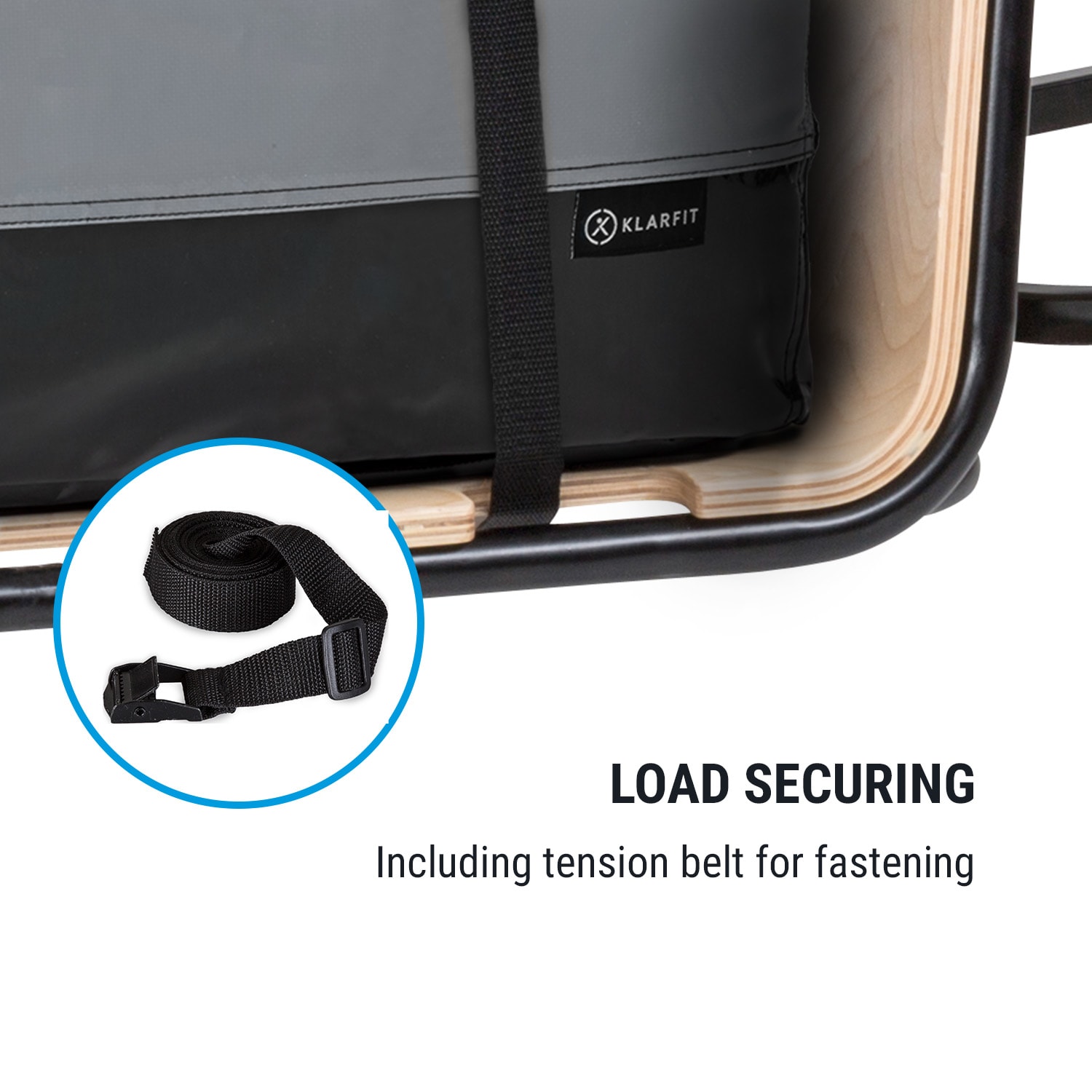 KLARFIT Companion Chaser, Príves na bicykel, 30 kg, 16", Multiplex, Breza – Obrázok 3