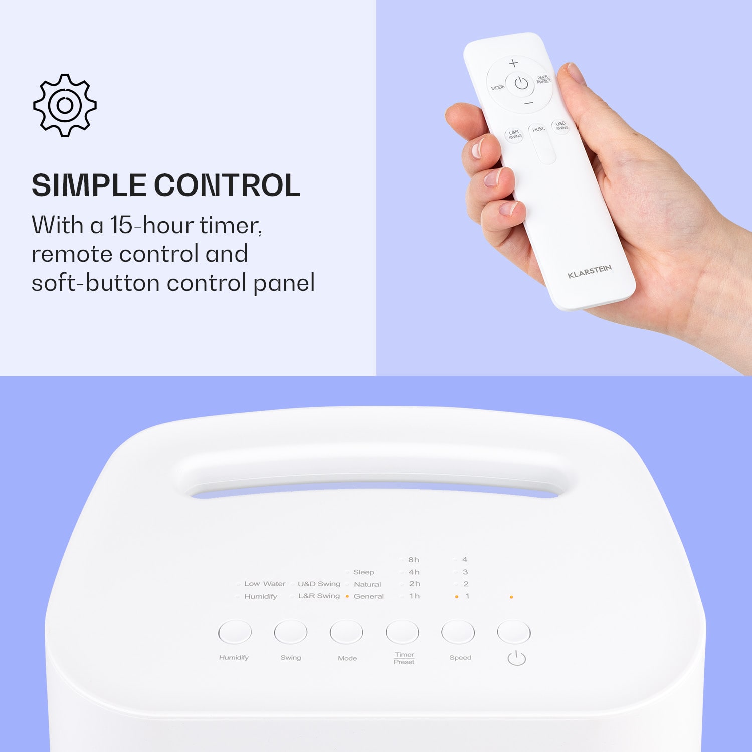 Klarstein IceWind Max, 3 v 1 ochladzovač vzduchu, 60 W, 330 m³/h, 6 l, oscilácia, časovač, diaľkový ovládač – Obrázok 3