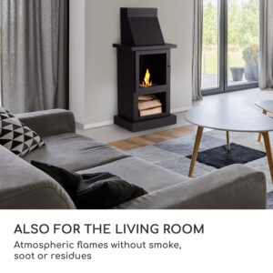Blumfeldt Fiamme Camino, etanolový krb, horák z nehrdzavejúcej ocele, 1,15 l, doba horenia 4 h