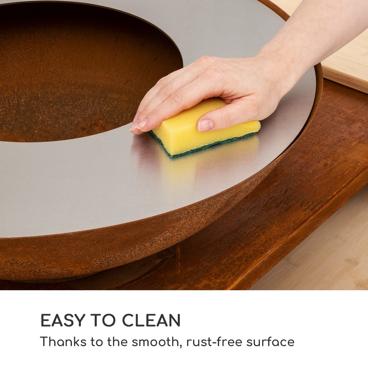 Blumfeldt Savage 2.0 Wide, ohnisko s grilom, bambusová doska na krájanie, ochranný kryt – Obrázok 3