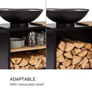 Blumfeldt Savage 2.0 Wide, ohnisko s grilom, bambusová doska na krájanie, ochranný kryt