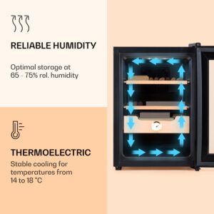 Klarstein El Presidente 37, humidor na cigary, 37 l, 2 zásuvky, 1 priehradka z cédrového dreva