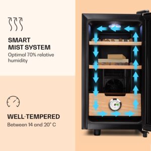 Klarstein El Presidente 23, humidor na cigary, 23 l, 45 W, dotykové ovládanie, bukové drevo, LED