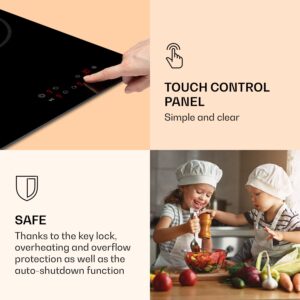 Klarstein Virtuosa 3 Slim, varná doska, 5000 W, 3 zóny, Dualzone, časovač, keramika