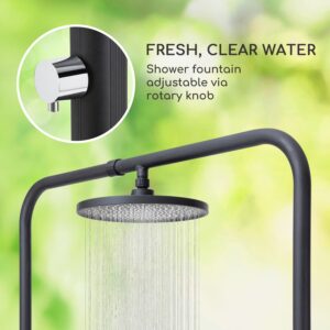 Blumfeldt Sumatra Falls Round, záhradná sprcha, WPC, hliník, Ø 80 cm, okrúhla