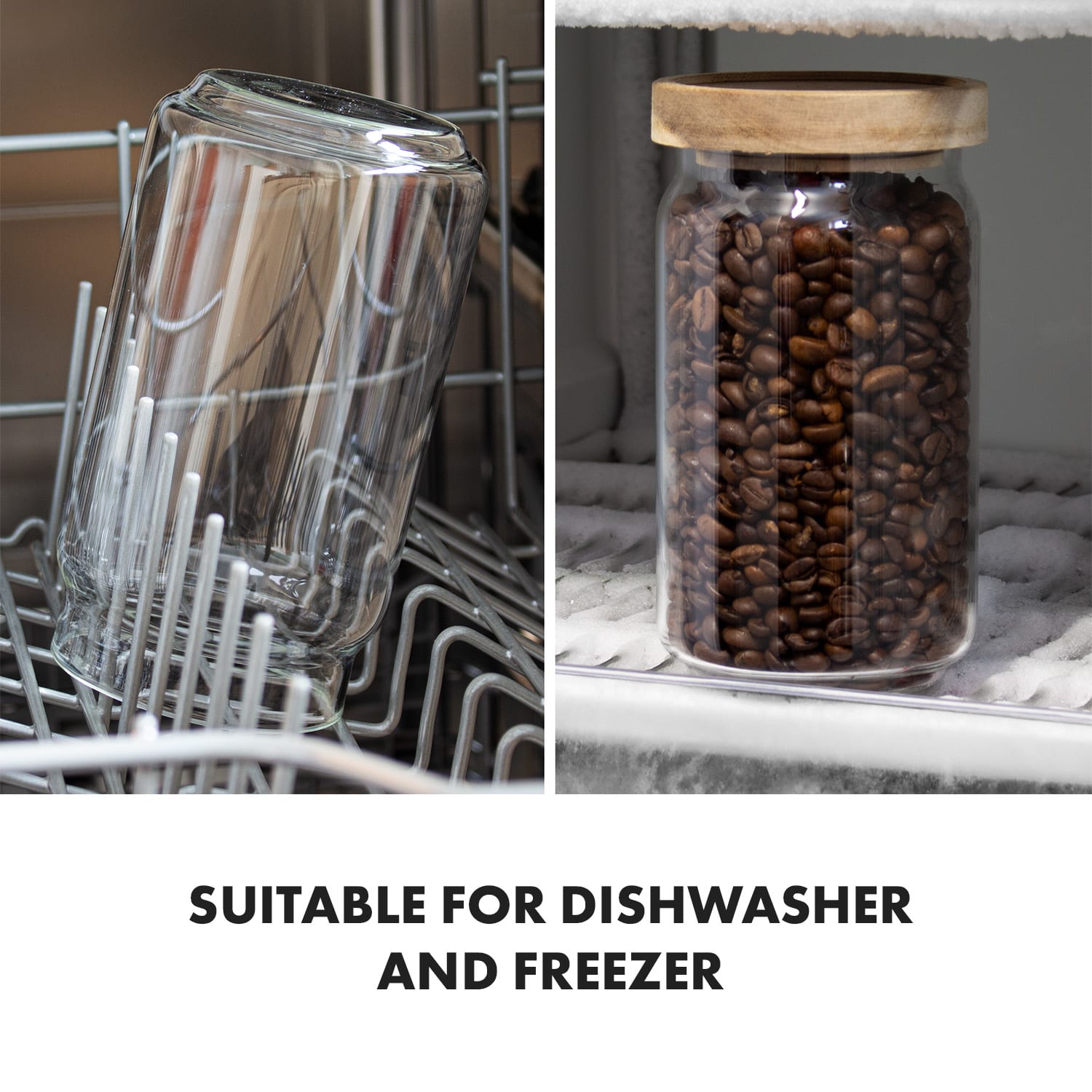 Klarstein Lovage, skladovacie dózy, 0,75, 1,1, 1,5 l, 3 dielna súprava, borosilikátové sklo, veko z akáciového dreva, silikón – Obrázok 3