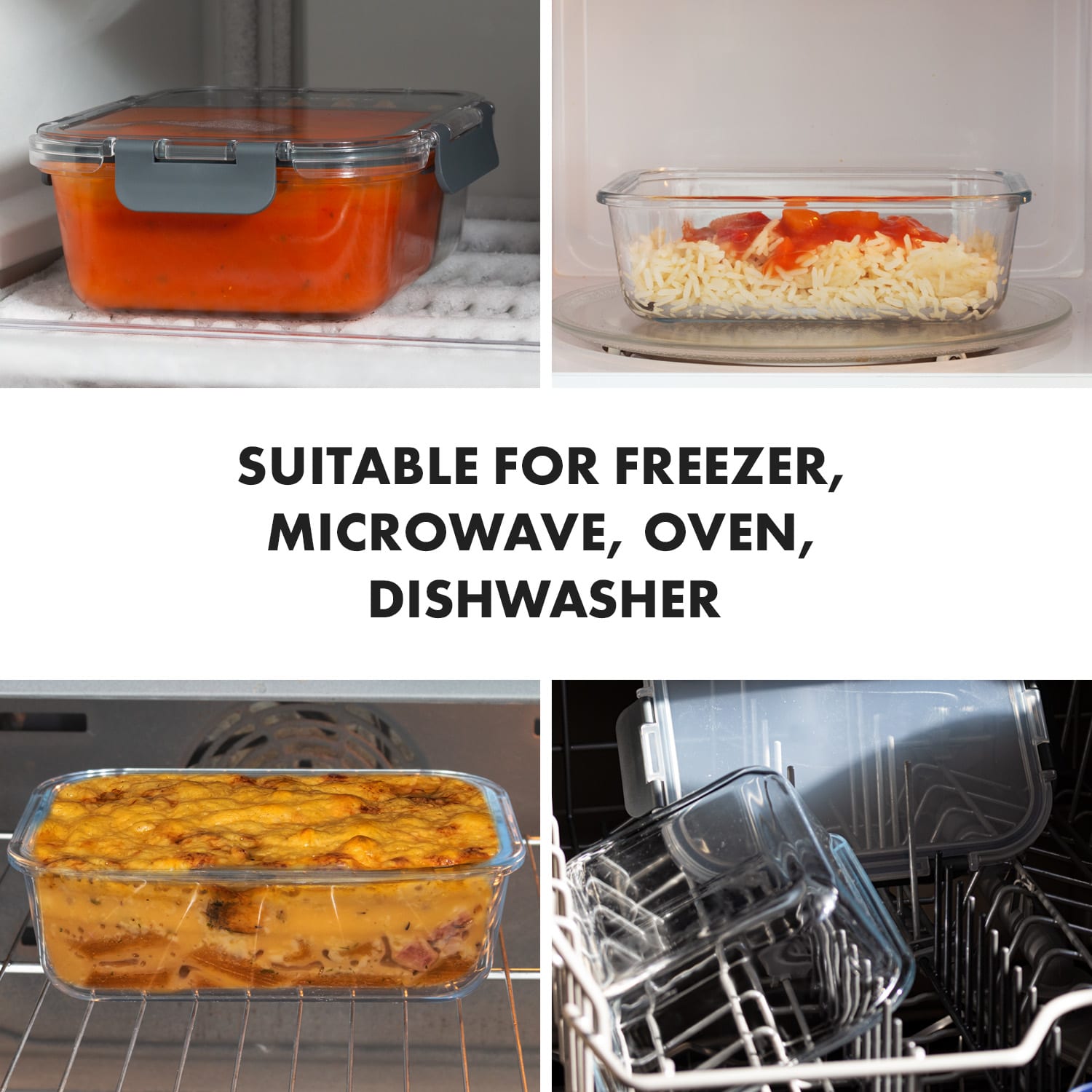 Klarstein Glaswerk Jardine, dózy na potraviny, súprava 3 kusov, 640 / 1040 / 1520 ml, borosilikátové sklo, vrchnák – Obrázok 3