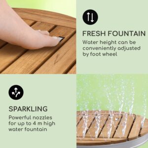 Blumfeldt Sumatra Teak Round, záhradná sprcha, hliník, tíkové drevo, rukoväť