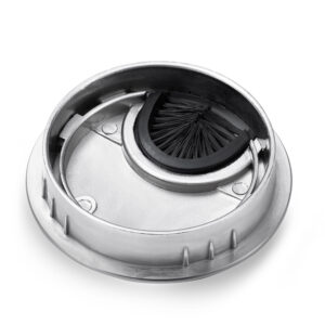 OneConcept Káblová priechodka, súprava 2 kusov, 60 mm, kov, štetinové tesnenie