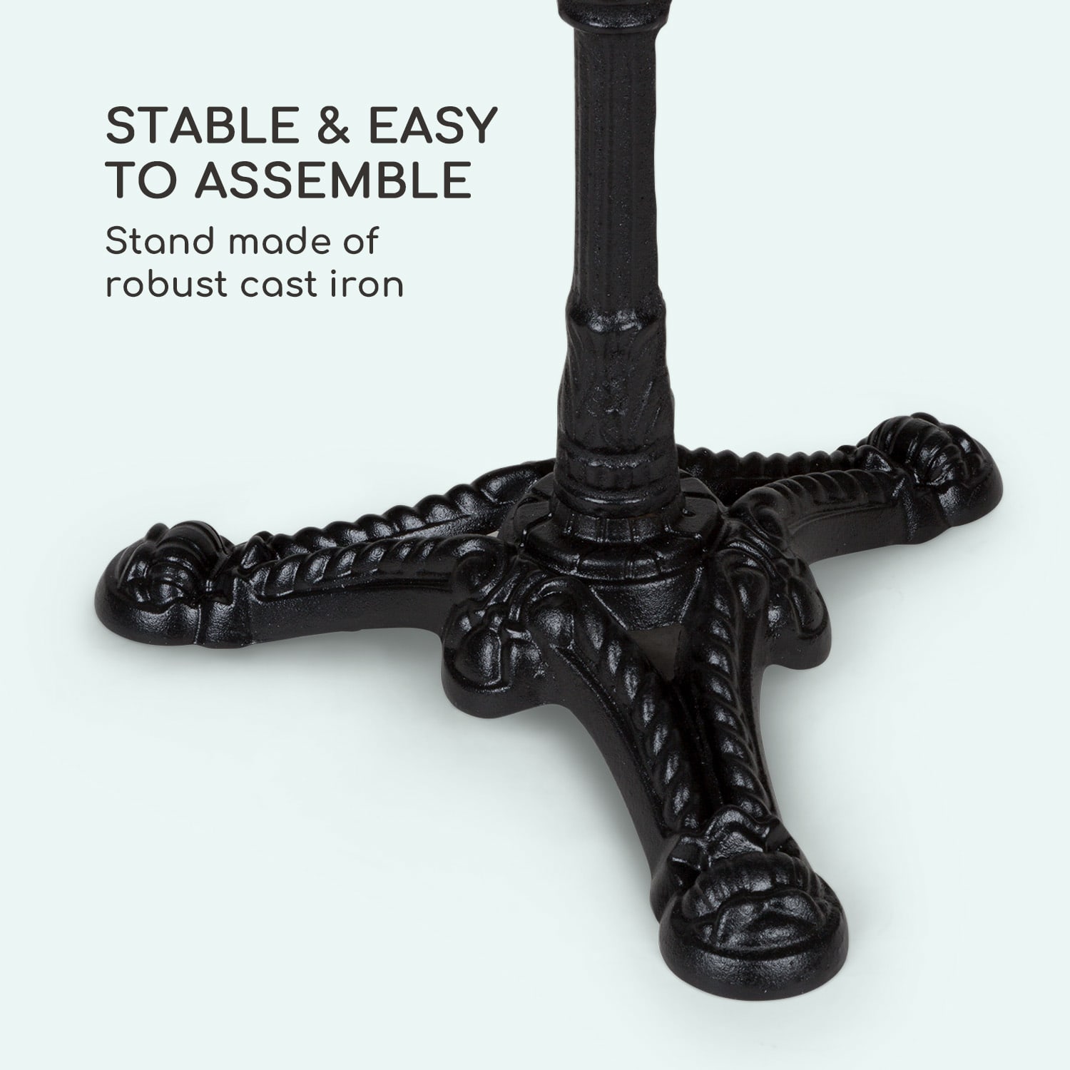 Blumfeldt Patras, bistro stôl, mramorová doska, Ø60cm, liatinový stojan – Obrázok 2