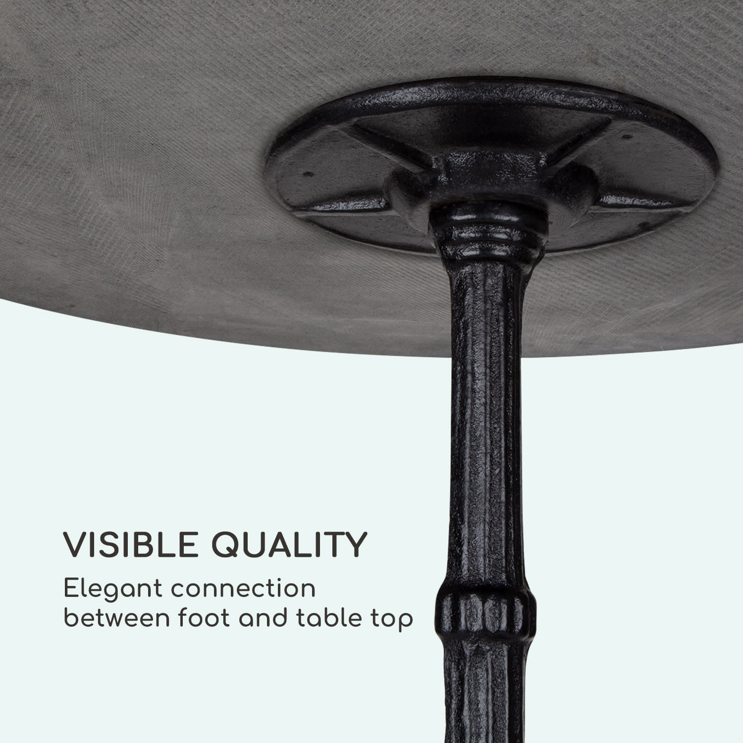 Blumfeldt Patras, bistro stôl, mramorová doska, Ø60cm, liatinový stojan – Obrázok 3