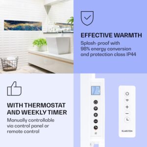 Klarstein Wonderwall Air Art Smart, infračervený ohrievač, 120 x 30 cm, 350 W, modrý mramor