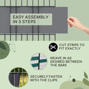 Blumfeldt Tieniace pásy na záhradný plot, PVC, 450 g/m², 50 × 19 cm, spony