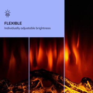 Klarstein Lamington, elektrický krb, 2000 W, LED plameň, teplovzdušný ohrievač, časovač, osvetlenie