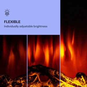 Klarstein Lamington, elektrický krb, 2000 W, LED plameň, teplovzdušný ohrievač, časovač, osvetlenie