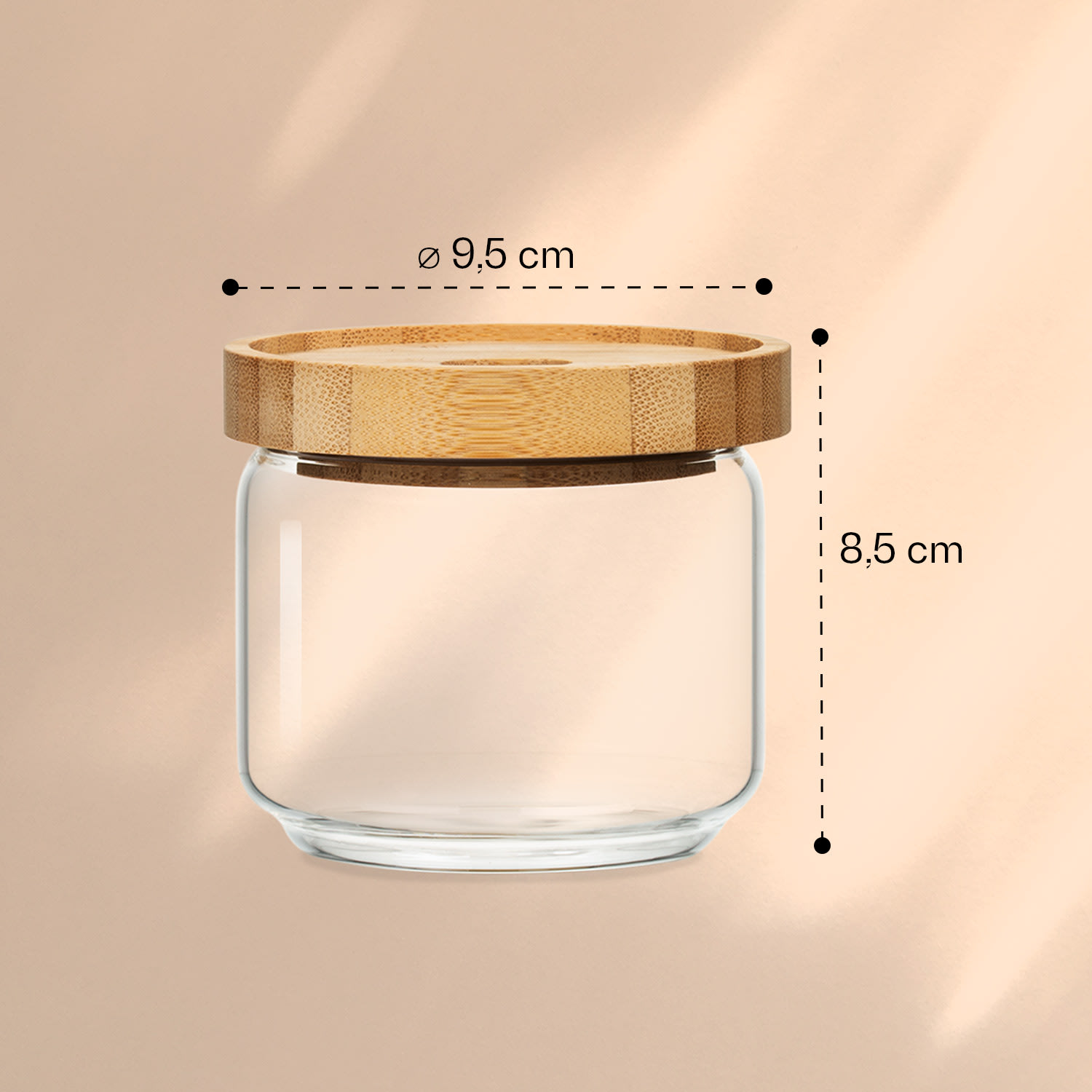 Klarstein Skladovacia nádoba, s bambusovým uzáverom, 300 ml, stohovateľná, vzduchotesná – Obrázok 3