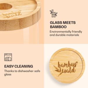 Klarstein Skladovacia nádoba, s bambusovým uzáverom, 580 ml, stohovateľná, vzduchotesná