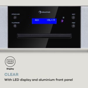 Auna CD-1000 DG, CD Prehrávač, USB, MP3, diaľkové ovládanie, LED displej, hliník