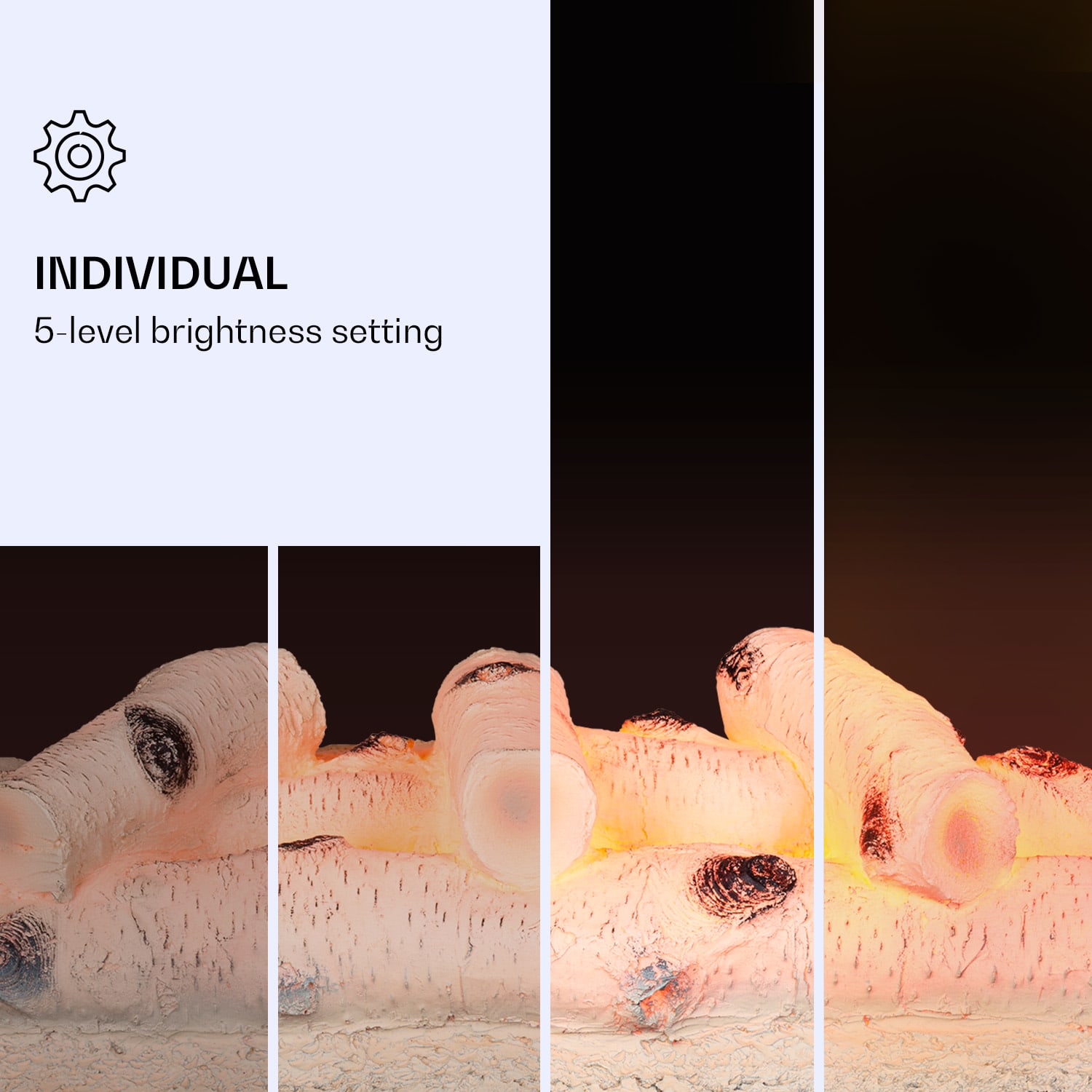 Klarstein Kamini FXL 2G, elektrický krb, krbová vložka, 1800 W, 3D LED ilúzia plameňa – Obrázok 2