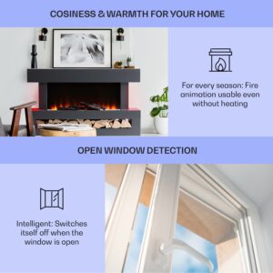 Klarstein Studio Light & Fire 3 Smart, krb, 1000/2000 W, MDF, WiFi Control