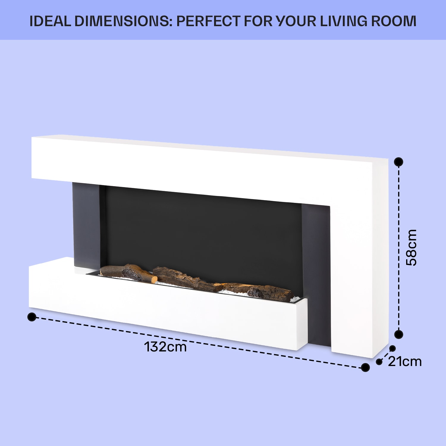 Klarstein Studio Light & Fire 2 Smart, krb, 1000/2000 W, MDF, WiFi Control – Obrázok 2
