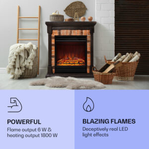 Klarstein Beerenberg, elektrický krb, 1800 W, funkcia vykurovania 10 až 30 °C, diaľkové ovládanie