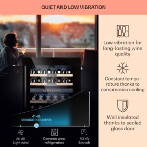 Klarstein Vinsider 36 Onyx Edition, vinotéka, 85 l, 5-22°C, 2 zóny