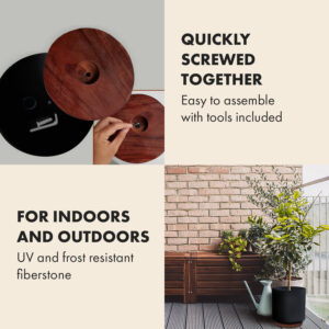 Fox & Fern Enspijk, kvetináče, orechové drevo, Polystone, ručne vyrobené, 2 veľkosti