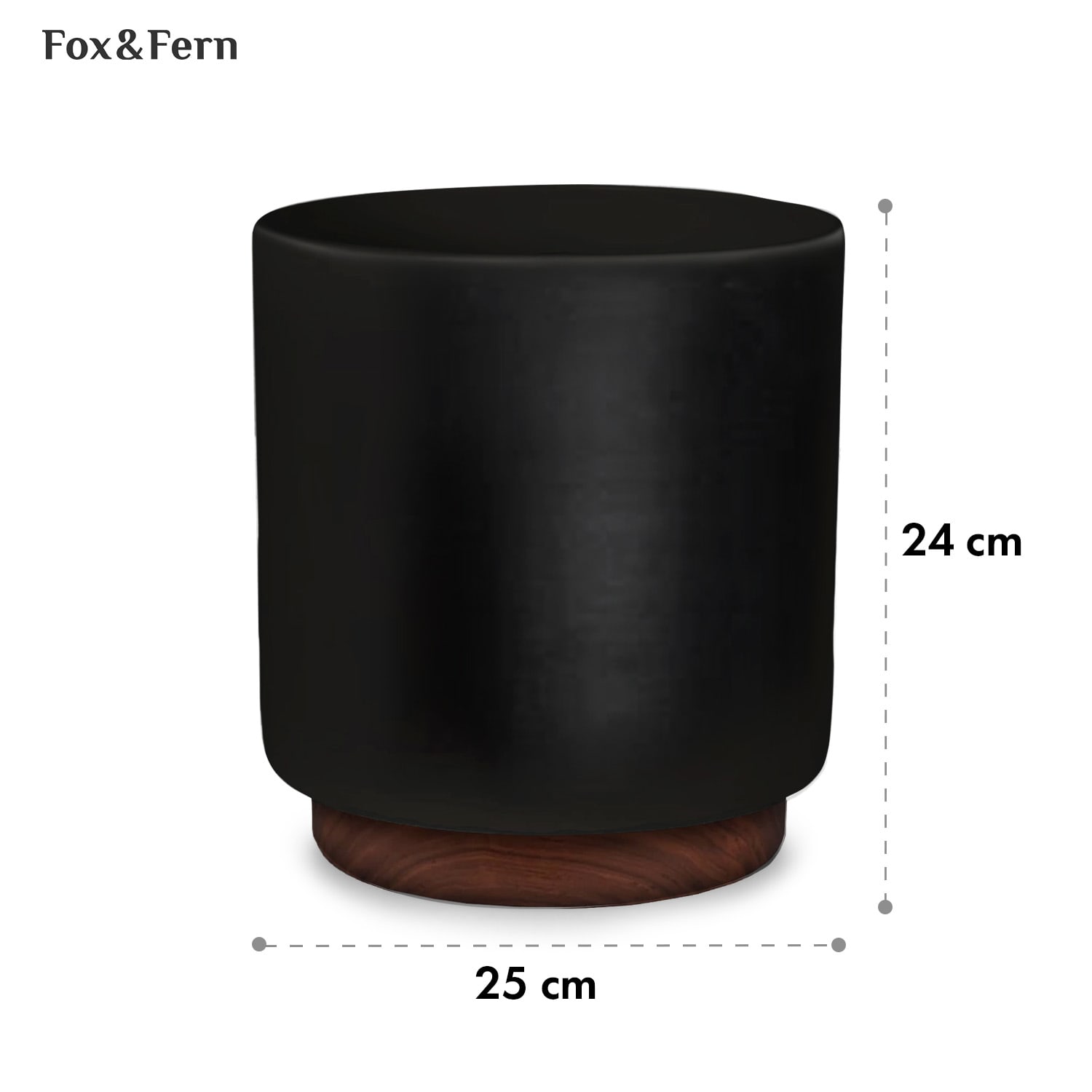 Fox & Fern Enspijk, kvetináče, orechové drevo, Polystone, ručne vyrobené, 2 veľkosti – Obrázok 2