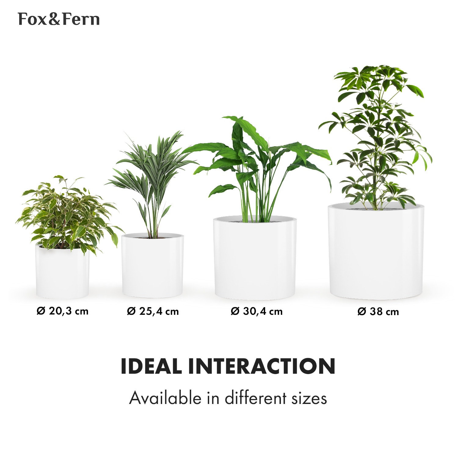 Fox & Fern Gendt, kvetináč, fiberstone, interiér/exteriér – Obrázok 3